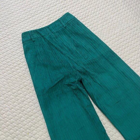 NWT Farm Rio Corduroy Wide Leg Pants Size L Green High waist - Picture 8 of 11